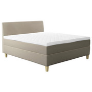 BOXSPRINGBETT 180/200 cm in Sandfarben - Sandfarben/Eichefarben, KONVENTIONELL, Holz/Textil (180/200cm) - Jensen
