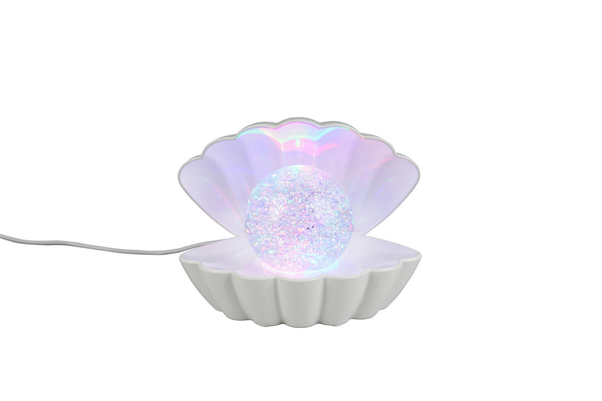LED-TISCHLEUCHTE Shelly 17,5/14,5 cm  - Transparent/Weiß, Design, Kunststoff (17,5/14,5cm)