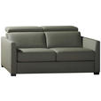 SCHLAFSOFA  in Mikrofaser Khaki  - Khaki/Schwarz, Design, Holz/Textil (184/85/97cm) - Novel