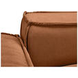 SCHLAFSOFA  mit Liegefunktion, Schlafen auf Sitzhöhe, Rücken echt Webstoff Rostfarben  - Rostfarben/Schwarz, KONVENTIONELL, Kunststoff/Textil (256/83/115cm) - Carryhome