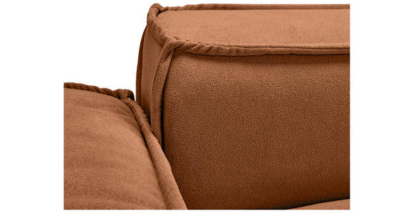 SCHLAFSOFA  mit Liegefunktion, Schlafen auf Sitzhöhe, Rücken echt Webstoff Rostfarben  - Rostfarben/Schwarz, KONVENTIONELL, Kunststoff/Textil (256/83/115cm) - Carryhome