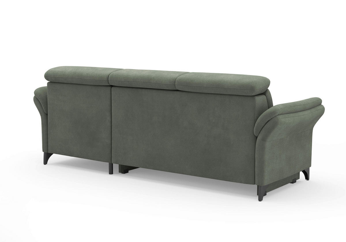 ECKSOFA GLENDALE E Dunkelgrün Flachgewebe  - Dunkelgrün/Schwarz, KONVENTIONELL, Textil/Metall (253/166cm) - Sit & More