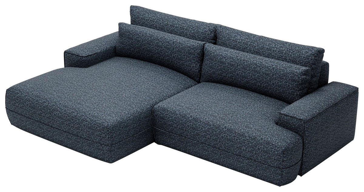 ECKSOFA in Struktur Blau  - Blau/Schwarz, Design, Kunststoff/Textil (156/272cm) - Livetastic