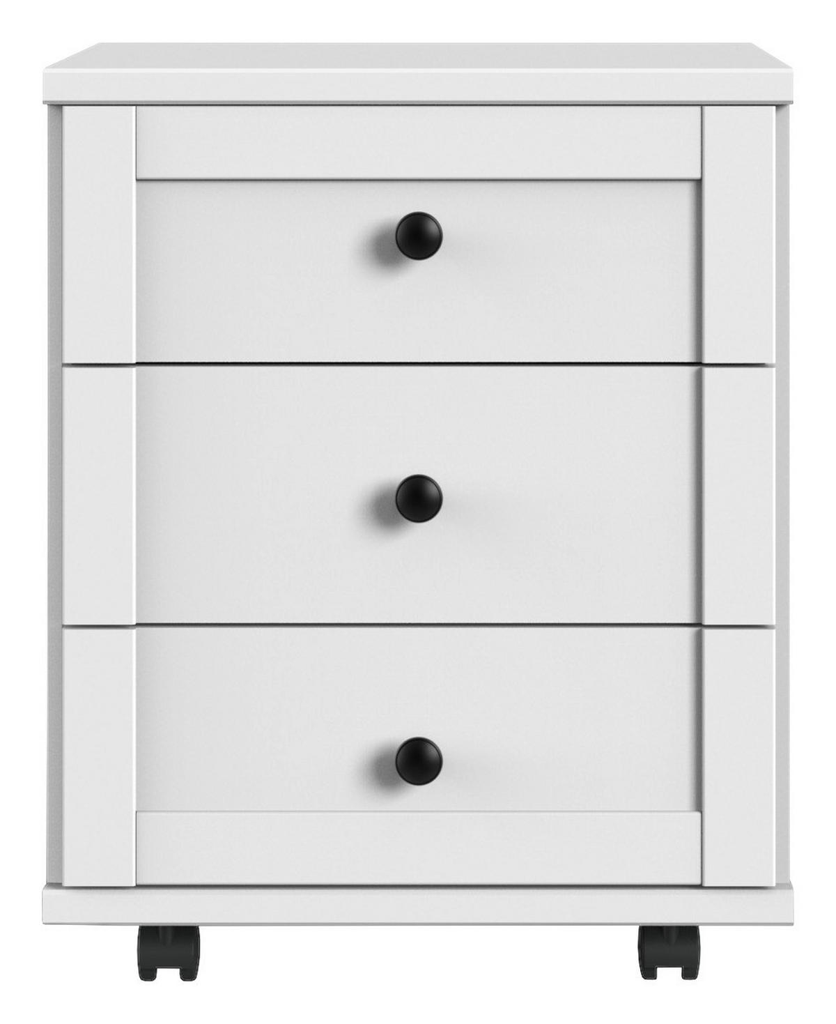 PREDALNIK NA KOLESCIH  bela  - bela/barve cinka, Trendi, kovina/umetna masa (46/59/45cm) - Hom`in