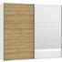 SCHWEBETÜRENSCHRANK 2-türig Eichefarben, Weiß - Eichefarben/Silberfarben, Design, Glas/Holzwerkstoff (252,8/220/65cm) - Jutzler SCHWEBETÜRENSCHRANK 2-türig Eichefarben, Weiß - Eichefarben/Silberfarben, Design, Glas/Holzwerkstoff (252,8/220/65cm) - Jutzler