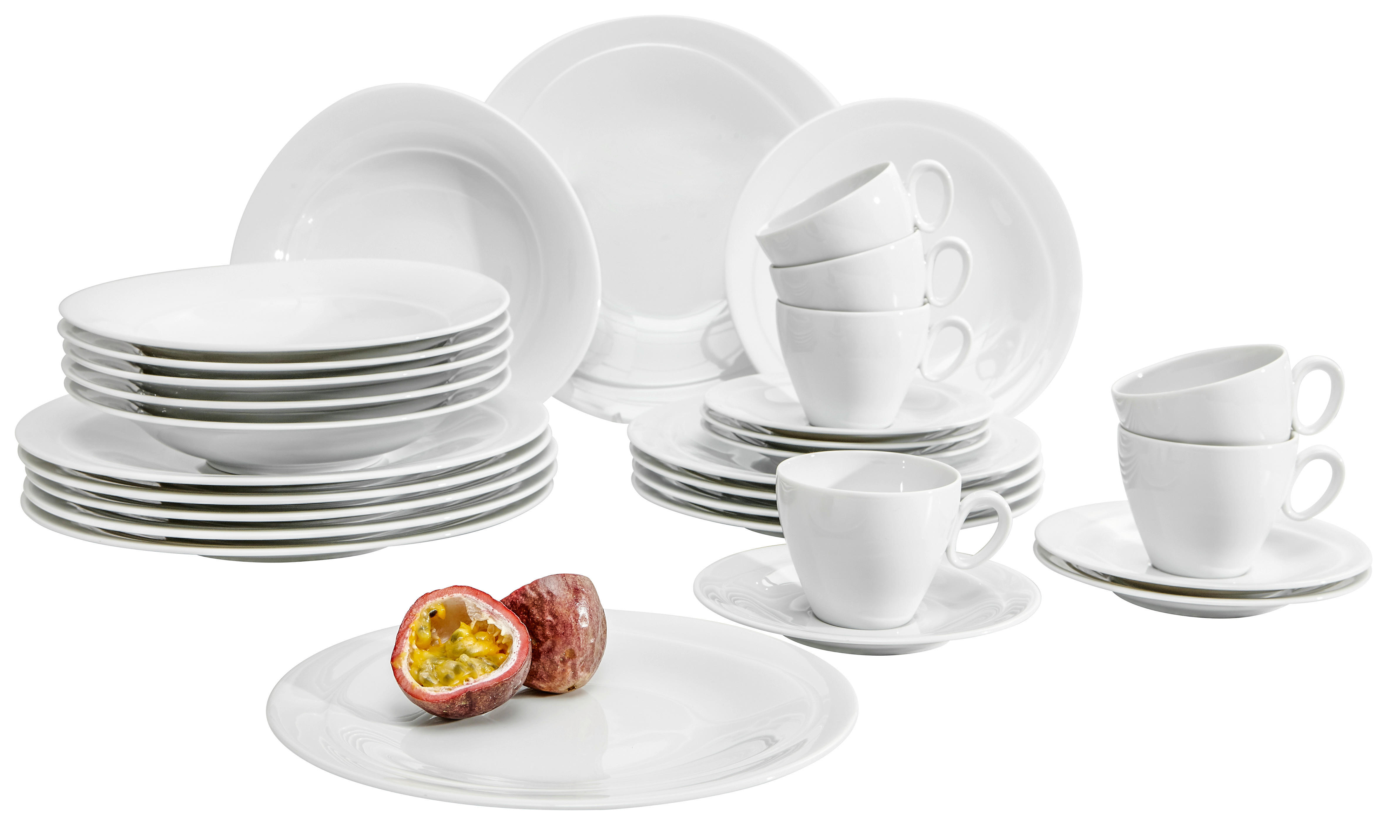 KOMBISERVICE Weiß Trio Weiss 30-teilig 6 Personen  - Weiß, Basics, Keramik - Seltmann Weiden