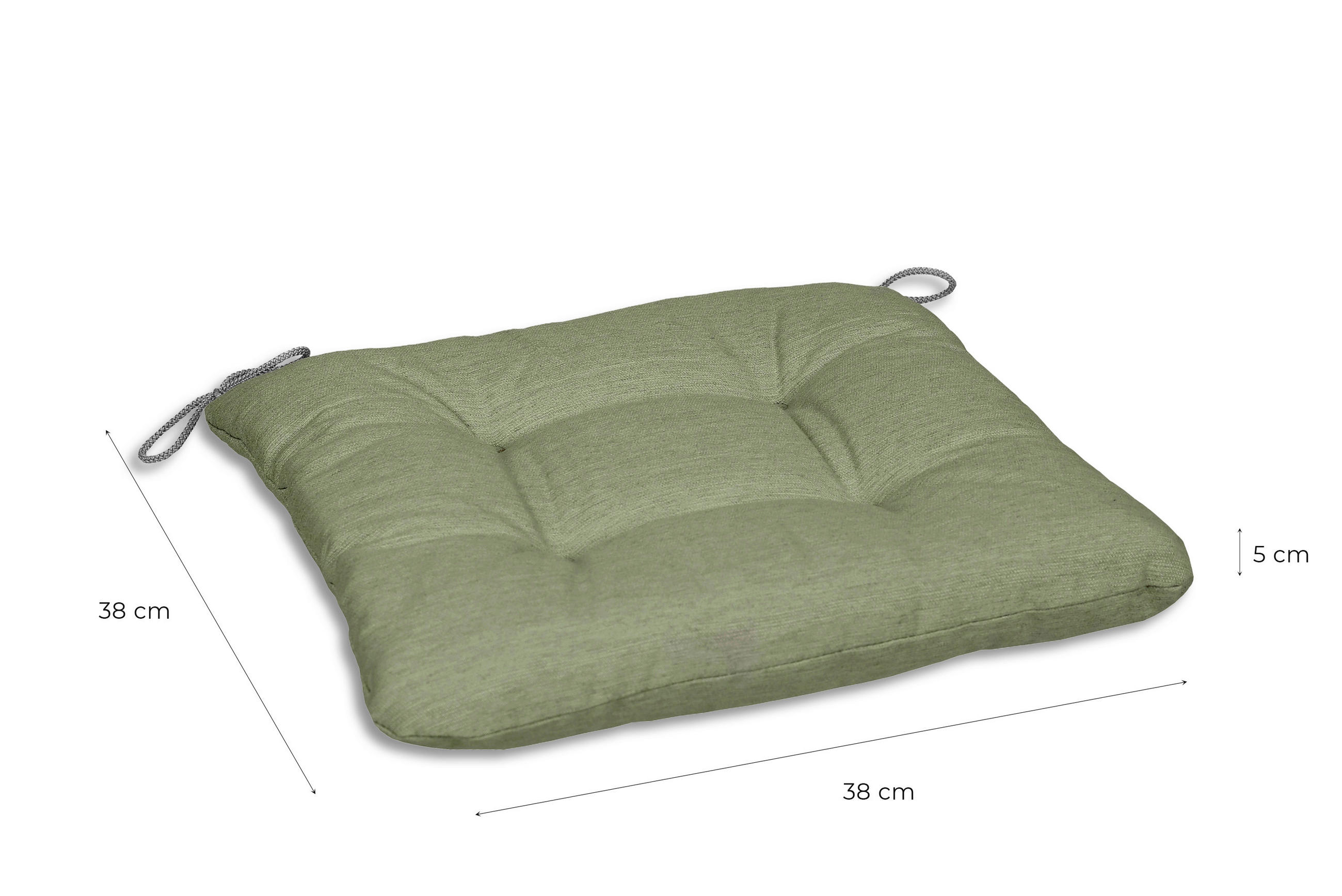 SITZKISSEN  38/38 cm   - Grün, KONVENTIONELL, Textil (38/38cm)