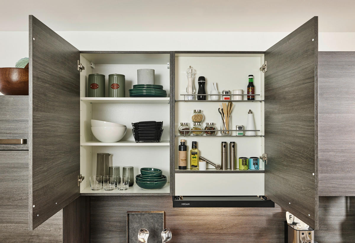 ECKKÜCHE 260/200 cm  in Eichefarben  - Edelstahlfarben/Eichefarben, Design, Holzwerkstoff/Metall (260/200cm) - Welnova