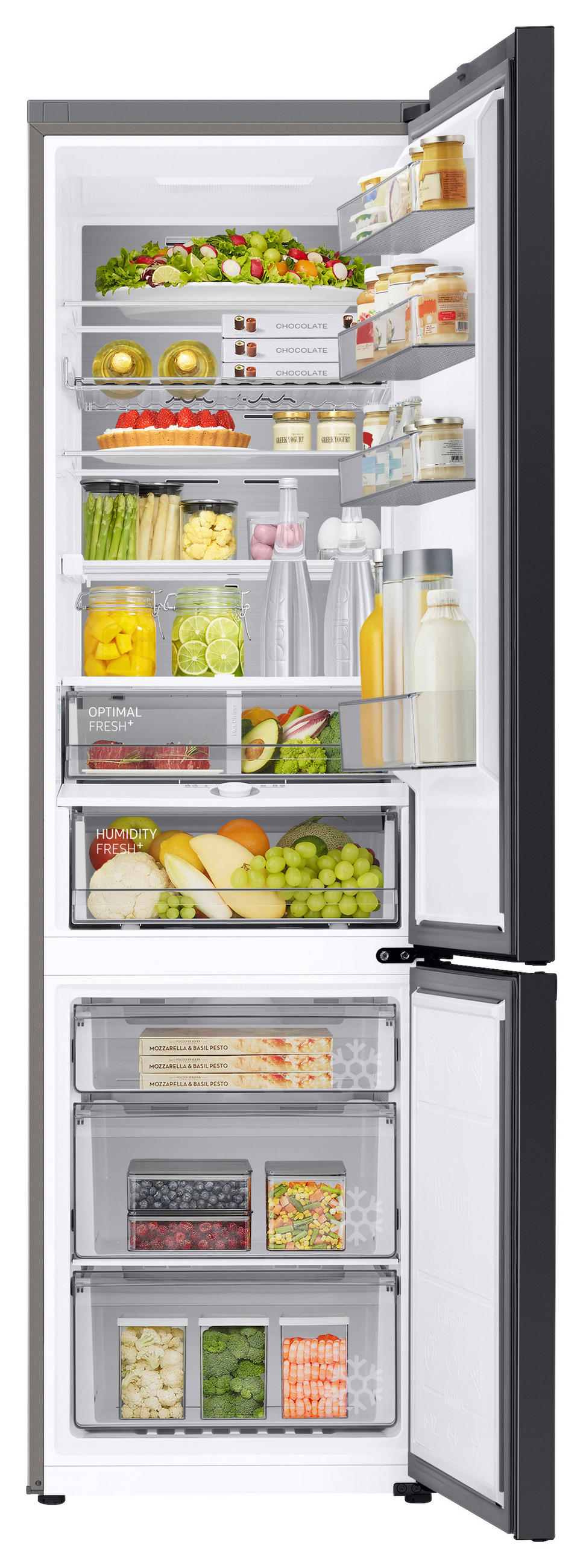 KÜHL-GEFRIER-KOMBINATION RB38C7B6AS9/EF  - Silberfarben, Basics, Glas/Kunststoff (59,5/203/65,8cm) - Samsung