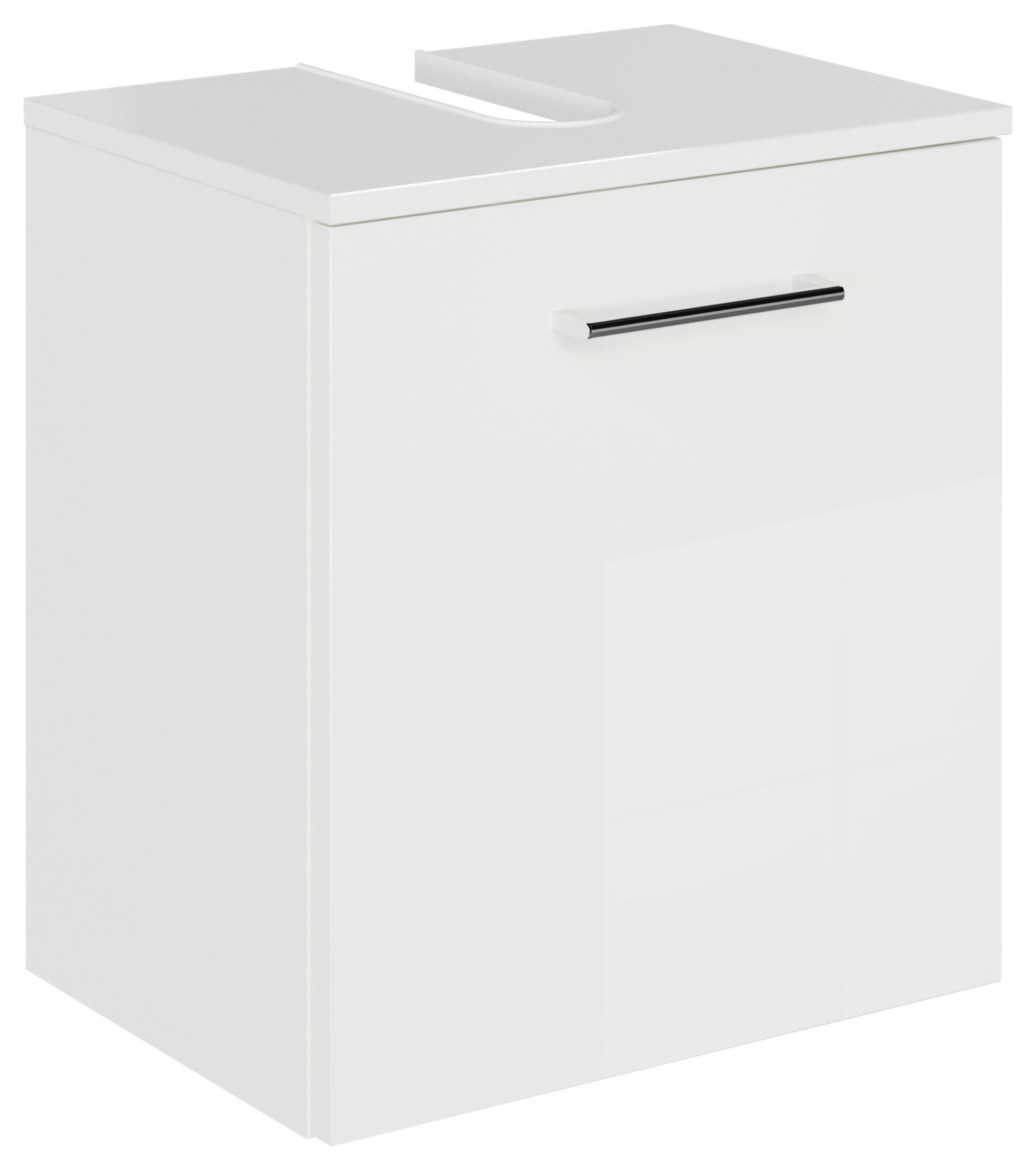 WASCHBECKENUNTERSCHRANK 45/49,8/33,3 cm  - Chromfarben/Weiß Hochglanz, KONVENTIONELL, Holzwerkstoff/Metall (45/49,8/33,3cm) - Sadena