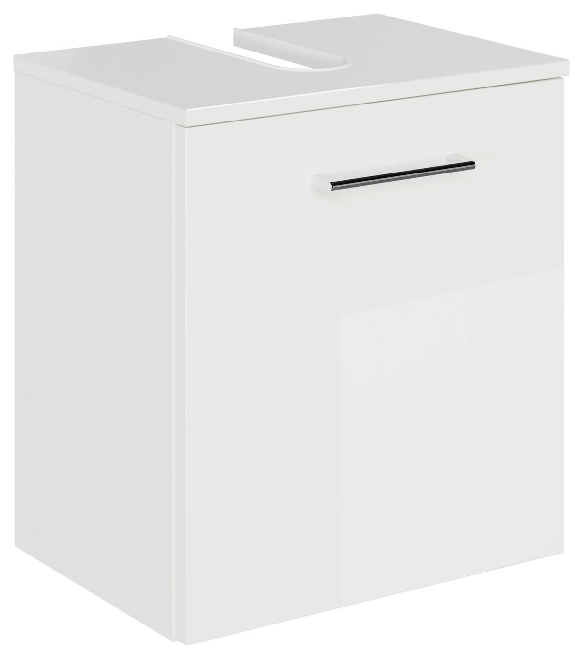 WASCHBECKENUNTERSCHRANK 45/49,8/33,3 cm  - Chromfarben/Weiß Hochglanz, KONVENTIONELL, Holzwerkstoff/Metall (45/49,8/33,3cm) - Sadena