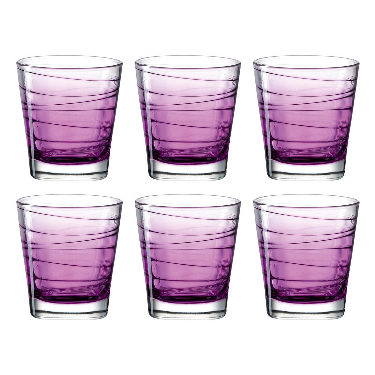 WHISKY-GLÄSERSET 250,00 ml 6-teilig  - Violett, Design, Glas (8,30/9,00/8,30cm) - Leonardo