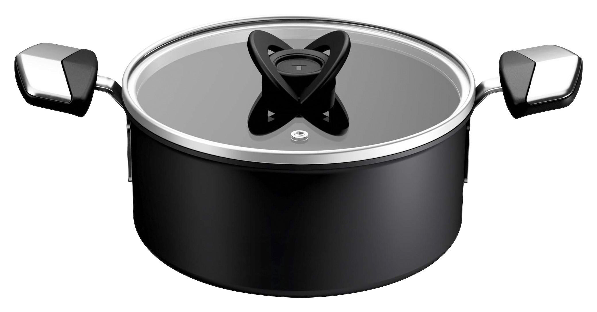 STEKGRYTA Excellence Stewpot PTFE 20 cm  - svart/transparent, Design, metall/glas (20cm) - Tefal