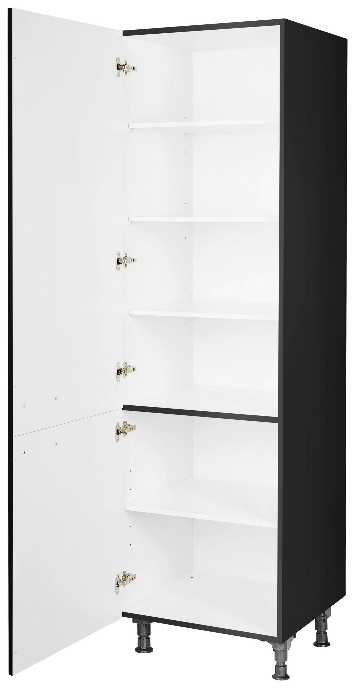 GESCHIRRSCHRANK 60/216,6/58 cm in Schwarz - Edelstahlfarben/Schwarz, MODERN, Holzwerkstoff/Metall (60/216,6/58cm) - Nobilia