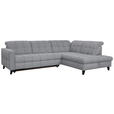 ECKSOFA in Webstoff Grau  297/216 cm  - Schwarz/Grau, Design, Holz/Textil (297/216cm) - Xora