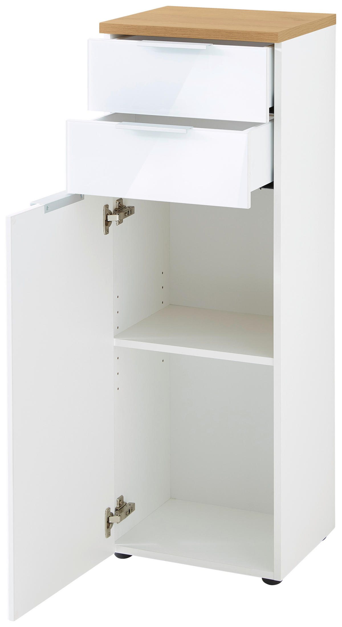 UNTERSCHRANK 39/112/34 cm   - Edelstahlfarben/Eichefarben, Design, Glas/Holzwerkstoff (39/112/34cm) - Germania