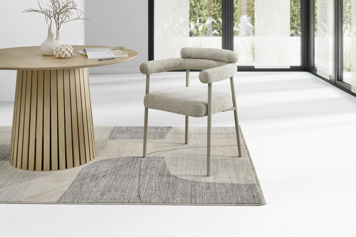 ARMLEHNSTUHL   Webstoff  Creme, Beige  - Beige/Creme, MODERN, Textil/Metall (65/79/58cm) - MID.YOU