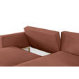 ECKSOFA Rostfarben Feincord  - Rostfarben/Schwarz, KONVENTIONELL, Kunststoff/Textil (242/151cm) - Carryhome