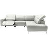ECKSOFA Weiß Echtleder  - Chromfarben/Weiß, Design, Leder/Metall (290/223cm) - Pure Home Lifestyle