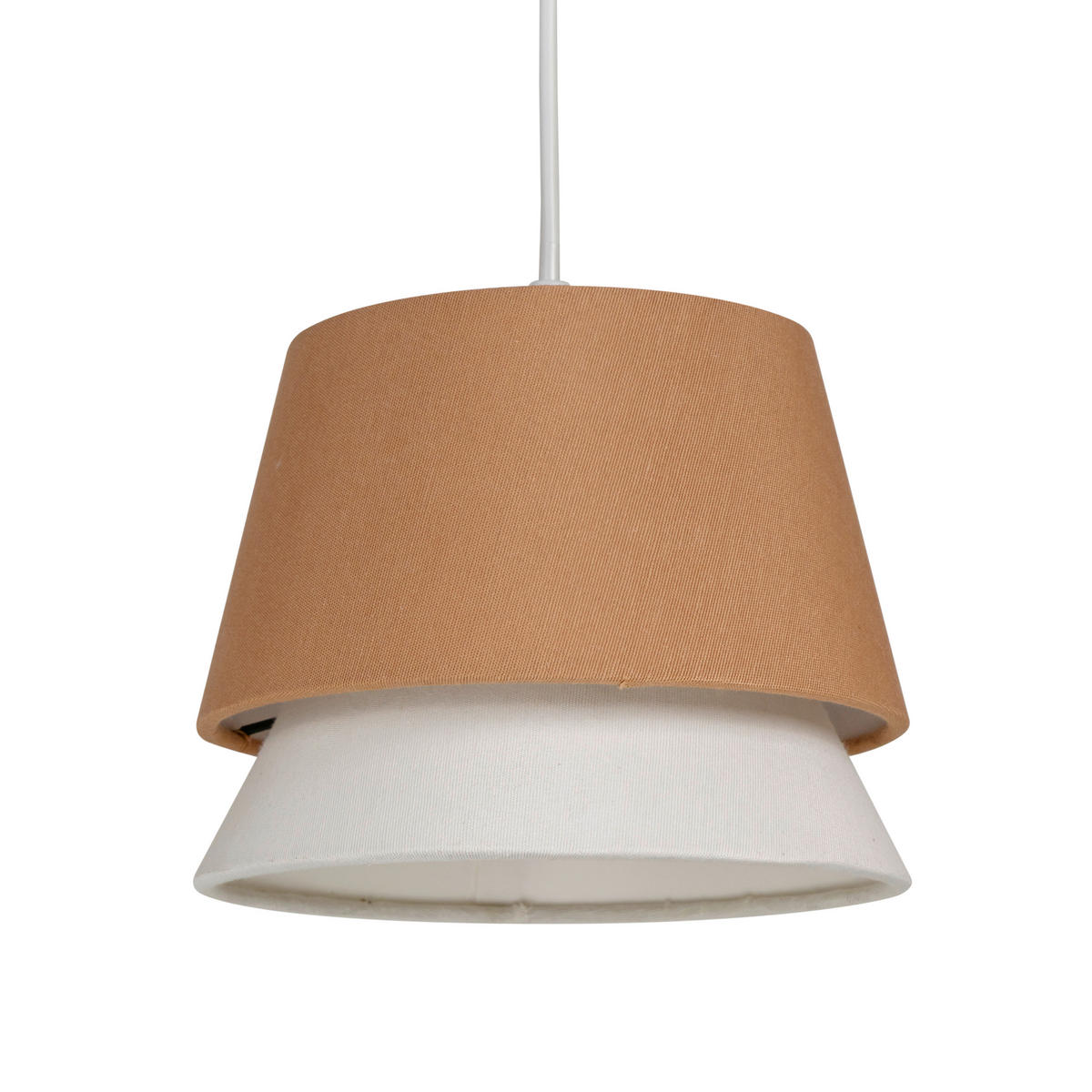 PENDELLEUCHTE 90/20/130 cm  - Weiß/Mokka, Trend, Kunststoff/Textil (90/20/130cm) - Collett's Monde
