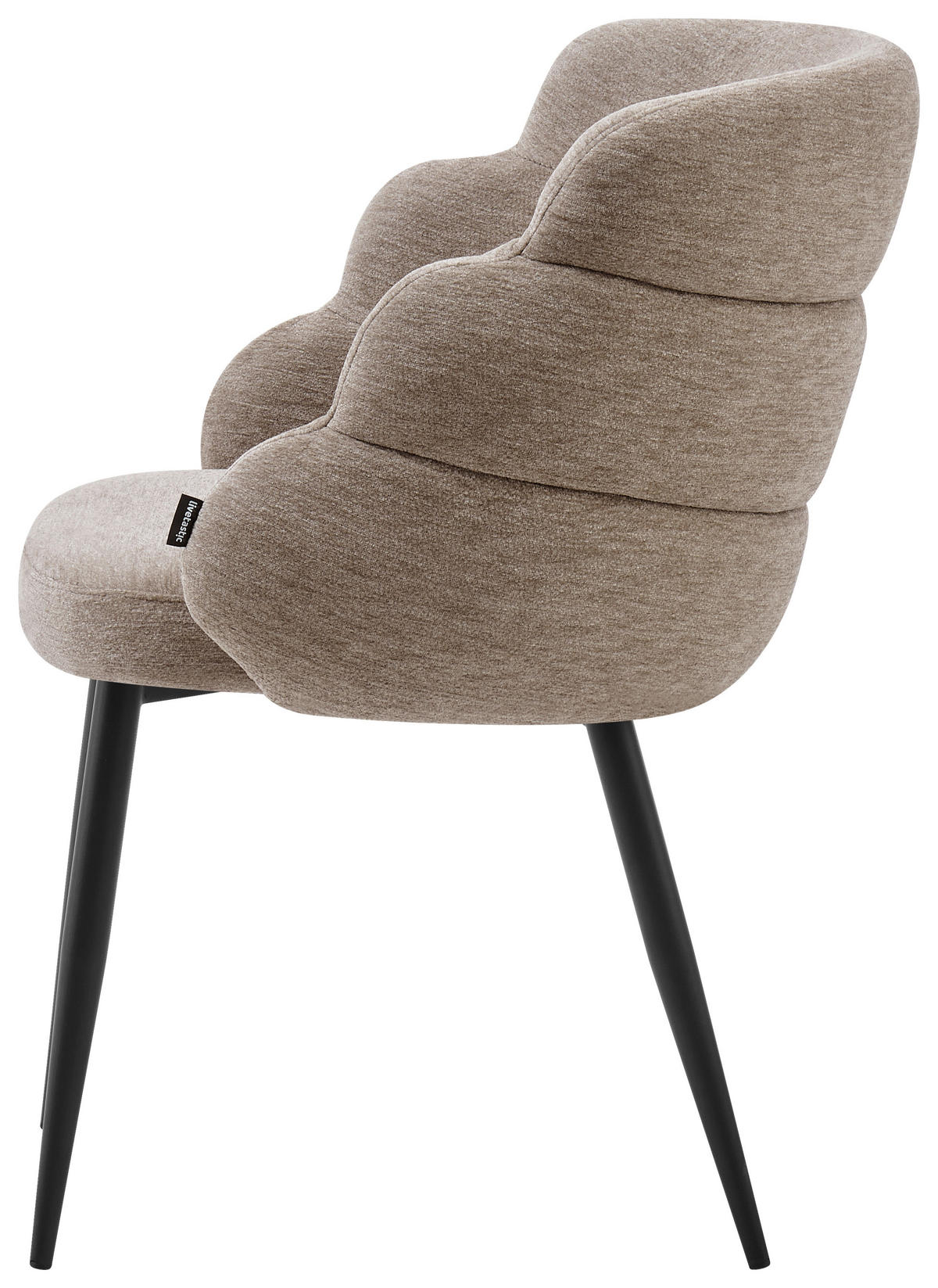 VIERFUßSTUHL - Taupe/Schwarz, MODERN, Holz/Textil (60,5/82/61cm) - Livetastic