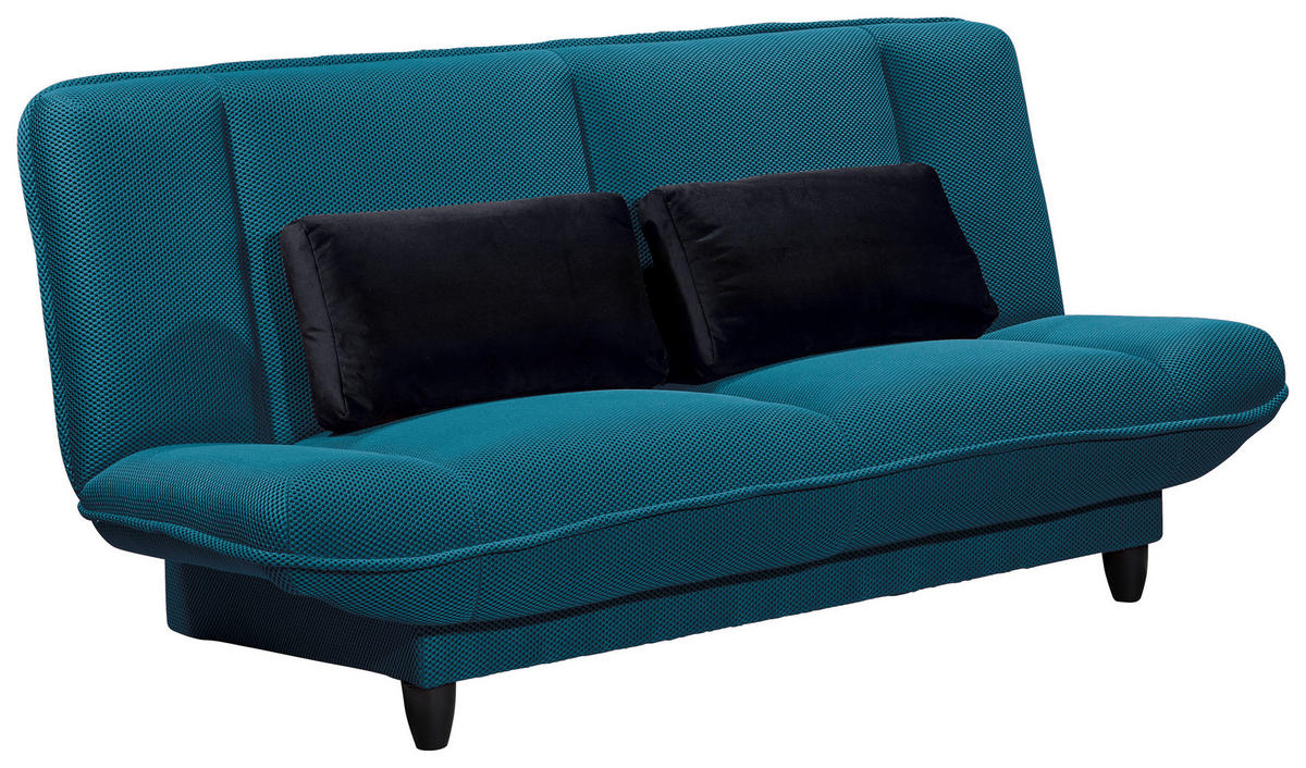 SCHLAFSOFA in Webstoff Petrol  - Petrol/Schwarz, Konventionell, Kunststoff/Textil (200/88/90cm) - MID.YOU