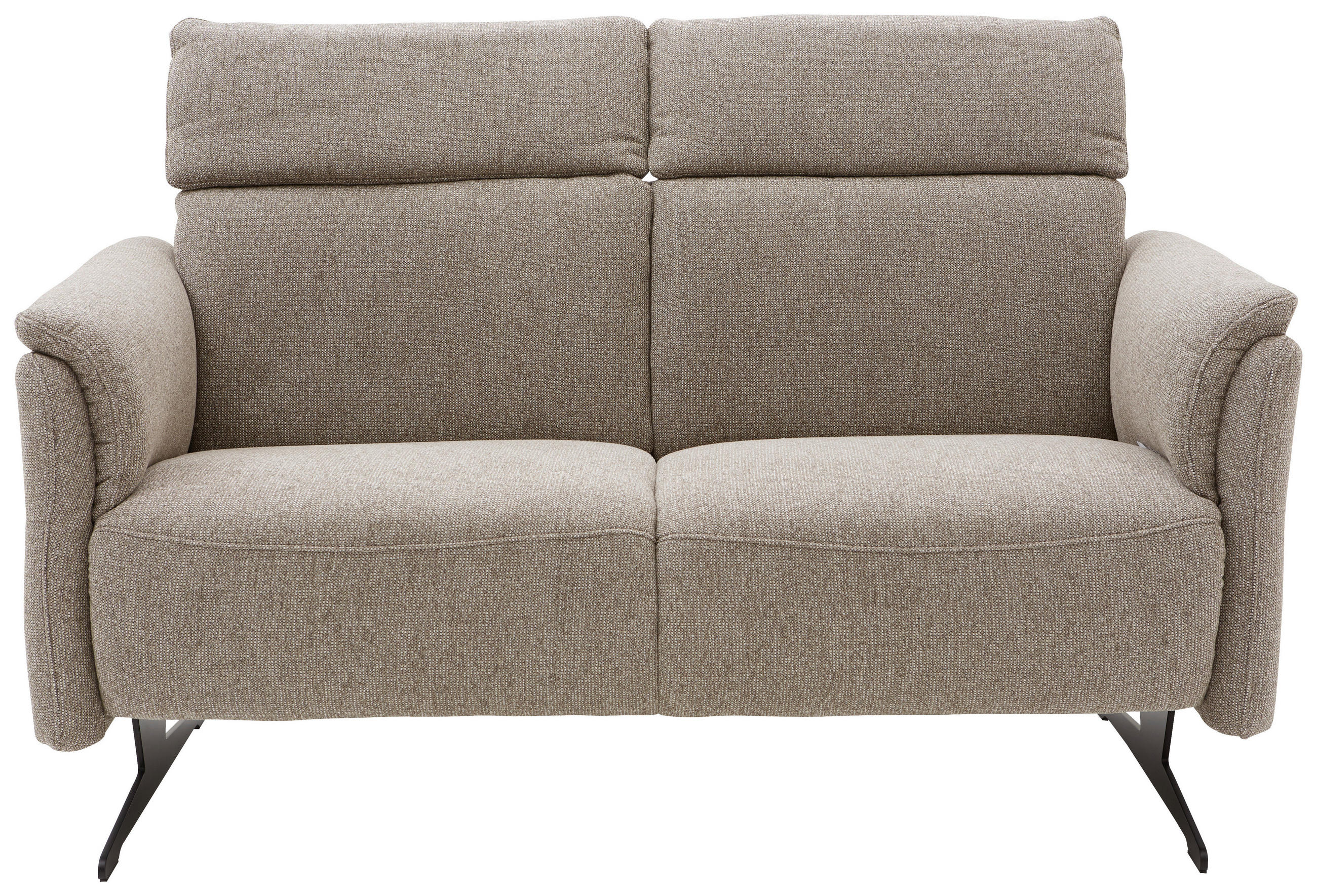 2-SITZER-SOFA Chenille Graubraun  - Graubraun/Schwarz, KONVENTIONELL, Textil/Metall (178/106/92cm) - Dieter Knoll