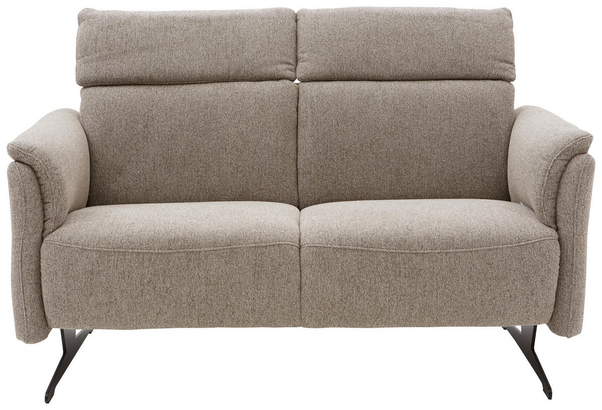 2-SITZER-SOFA Chenille Graubraun  - Graubraun/Schwarz, KONVENTIONELL, Textil/Metall (178/106/92cm) - Dieter Knoll