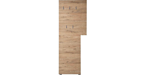 GARDEROBE 3-teilig in 175/190/39 cm - Eichefarben/Weiß, Design, Holzwerkstoff (175/190/39cm) - Carryhome