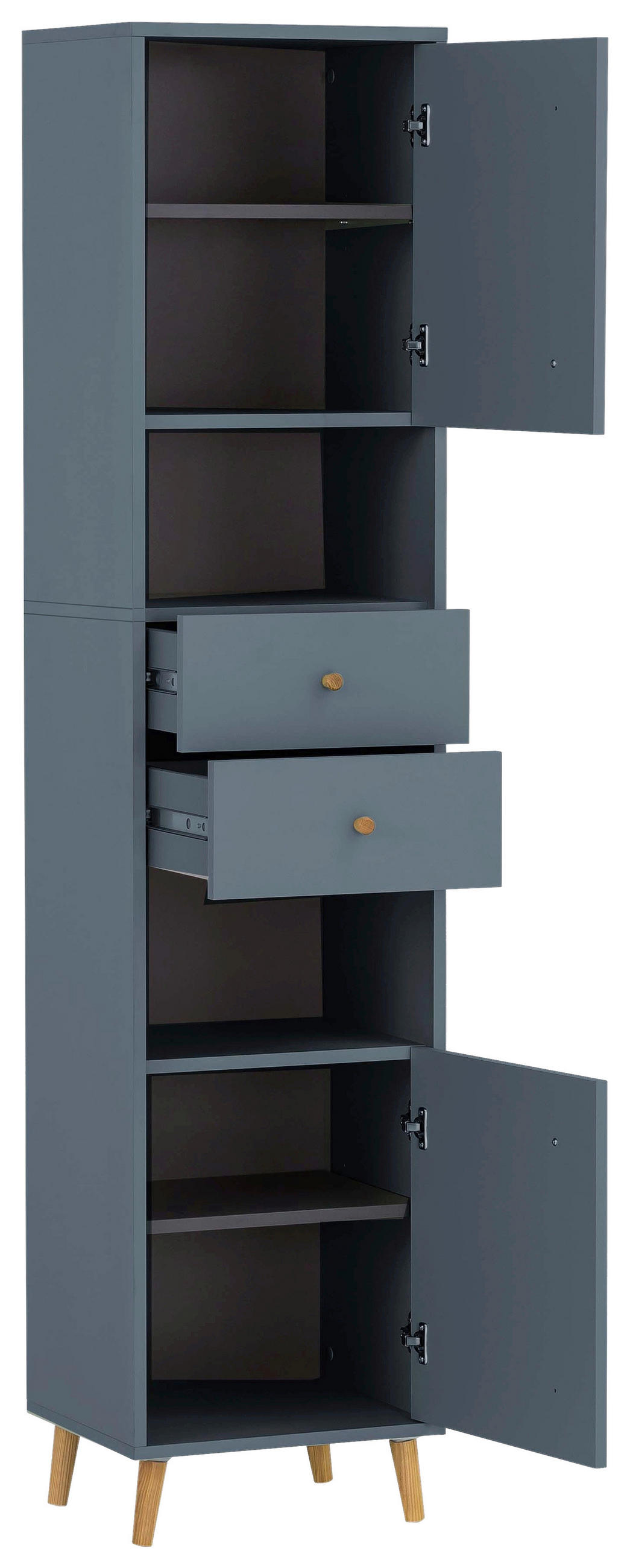 HOCHSCHRANK 40,3/180,6/33,1 cm  - Blau/Eichefarben, MODERN, Holz/Holzwerkstoff (40,3/180,6/33,1cm) - Stylife