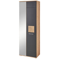 GARDEROBENSCHRANK  in 65/195/38 cm  - Chromfarben/Schwarz, Basics, Holzwerkstoff/Metall (65/195/38cm) - Xora