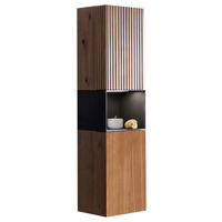HOCHSCHRANK 39,8/160/36 cm  - Eichefarben/Anthrazit, Natur, Glas/Holz (39,8/160/36cm) - Voglauer
