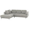 ECKSOFA in Chenille Creme, Beige  235/277 cm  - Beige/Creme, Design, Textil/Metall (235/277cm)