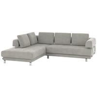 ECKSOFA in Chenille Creme, Beige  235/277 cm  - Beige/Creme, Design, Textil/Metall (235/277cm)