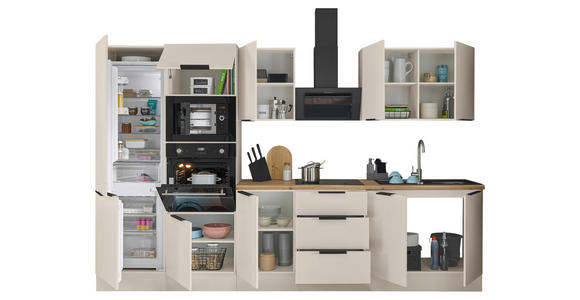 KÜCHENBLOCK   in Kaschmir  - Kaschmir/Schwarz, Basics, Holzwerkstoff/Metall (330/211/60cm) - Xora