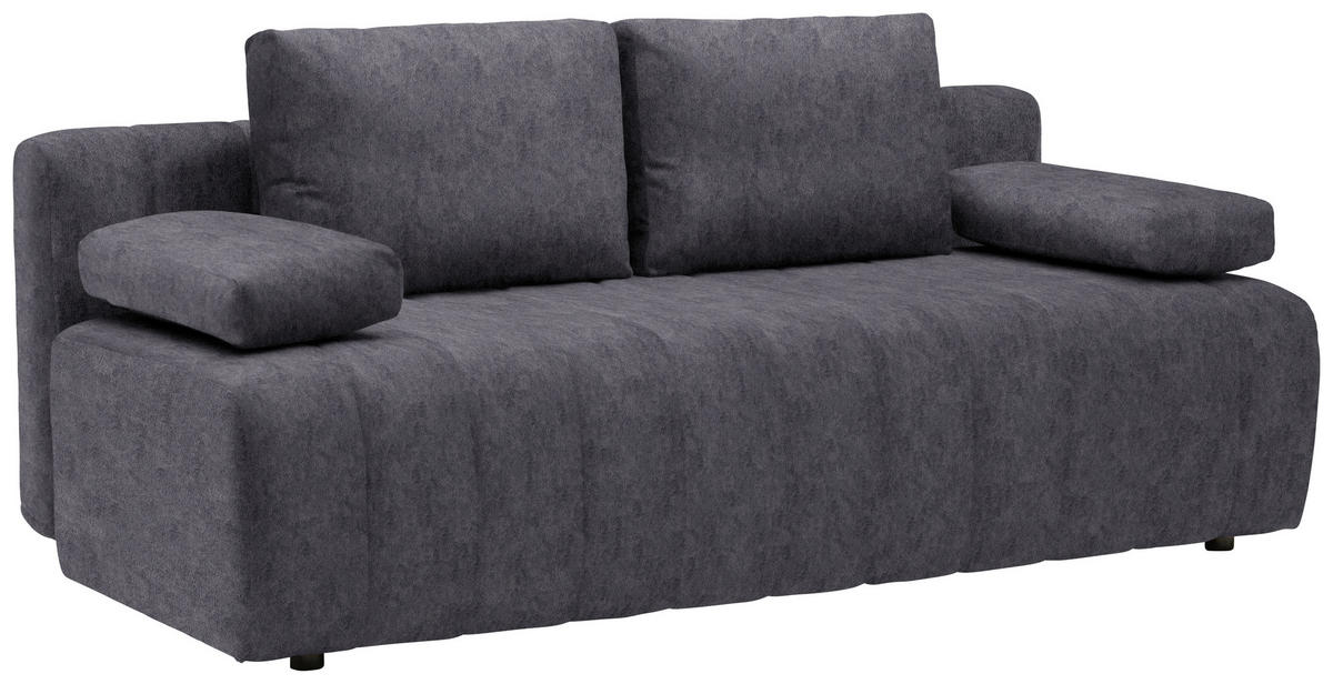 SCHLAFSOFA Flachgewebe Dunkelgrau  - Dunkelgrau/Schwarz, MODERN, Kunststoff/Textil (194/78-87/92cm) - MID.YOU