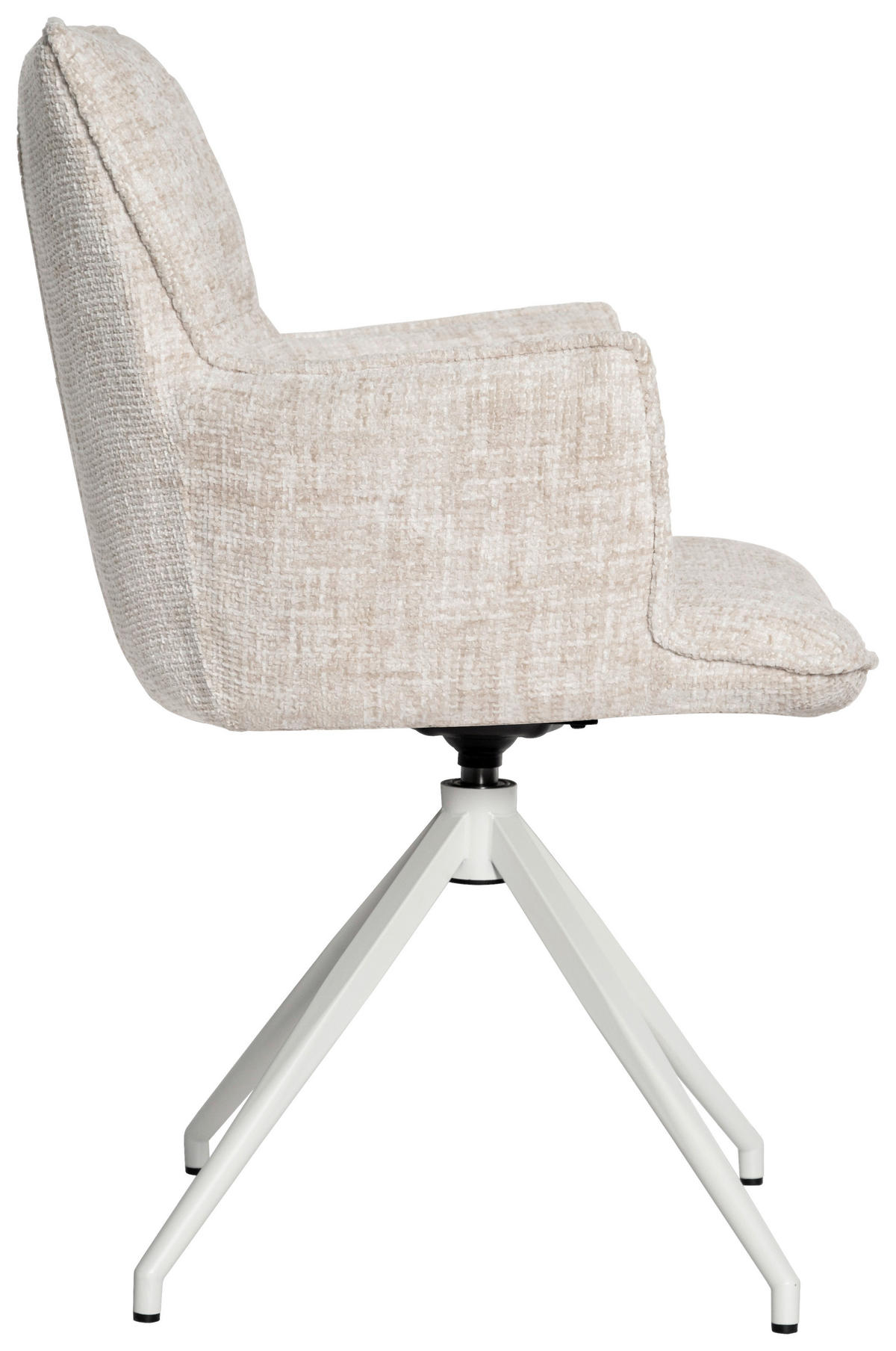ARMLEHNSTUHL  in Eisen Chenille  - Beige/Creme, Design, Textil/Metall (59/89,5/63cm) - Novel