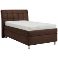 POLSTERBETT 100/200 cm  in Braun  - Weiss/Silberfarben, Konventionell, Holz/Textil (100/200cm) - Esposa