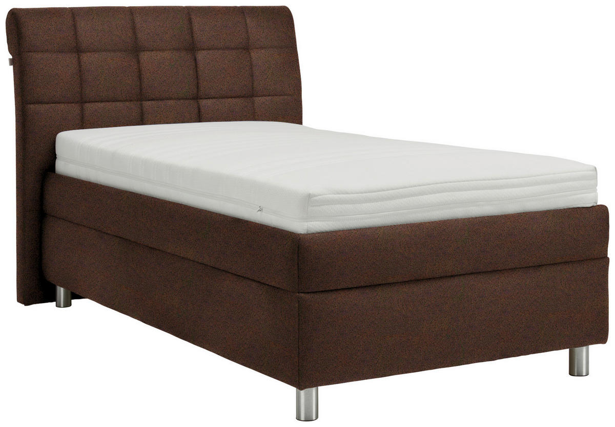 POLSTERBETT 100/200 cm  in Braun  - Weiss/Silberfarben, Konventionell, Holz/Textil (100/200cm) - Esposa
