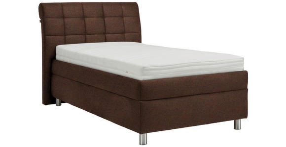 POLSTERBETT Matratze, Lattenrost Braun 100/200 cm - Silberfarben/Weiß, KONVENTIONELL, Holz/Textil (100/200cm) - Esposa