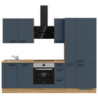 KÜCHENBLOCK 270 cm   in Eichefarben, Dunkelbraun  - Eichefarben/Dunkelbraun, MODERN, Holzwerkstoff/Metall (270cm) - Nobilia