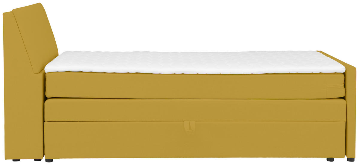 BOXSPRINGBETT 100/200 cm  in Gelb  - Gelb/Schwarz, MODERN, Holz/Textil (100/200cm) - MID.YOU