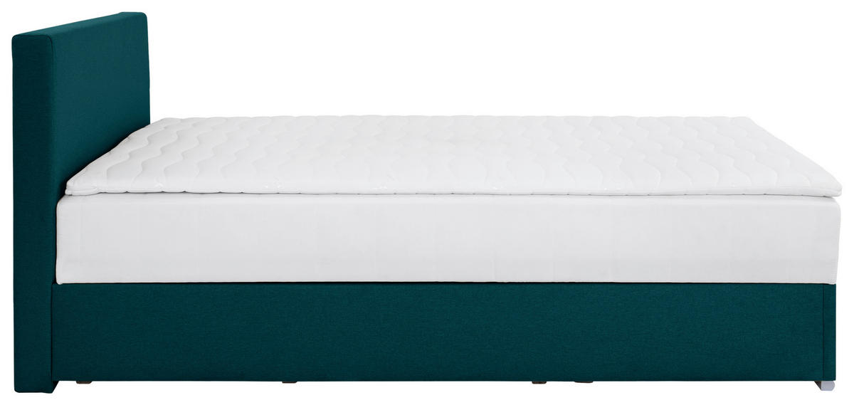 POLSTERBETT Bettkasten, Topper 120/200 cm  in Petrol  - Chromfarben/Petrol, KONVENTIONELL, Holz/Kunststoff (120/200cm) - MID.YOU