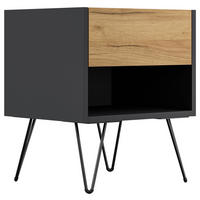 NACHTTISCH 41,2/50/35,6 cm  - Eichefarben/Graphitfarben, Basics, Holzwerkstoff/Metall (41,2/50/35,6cm) - MID.YOU