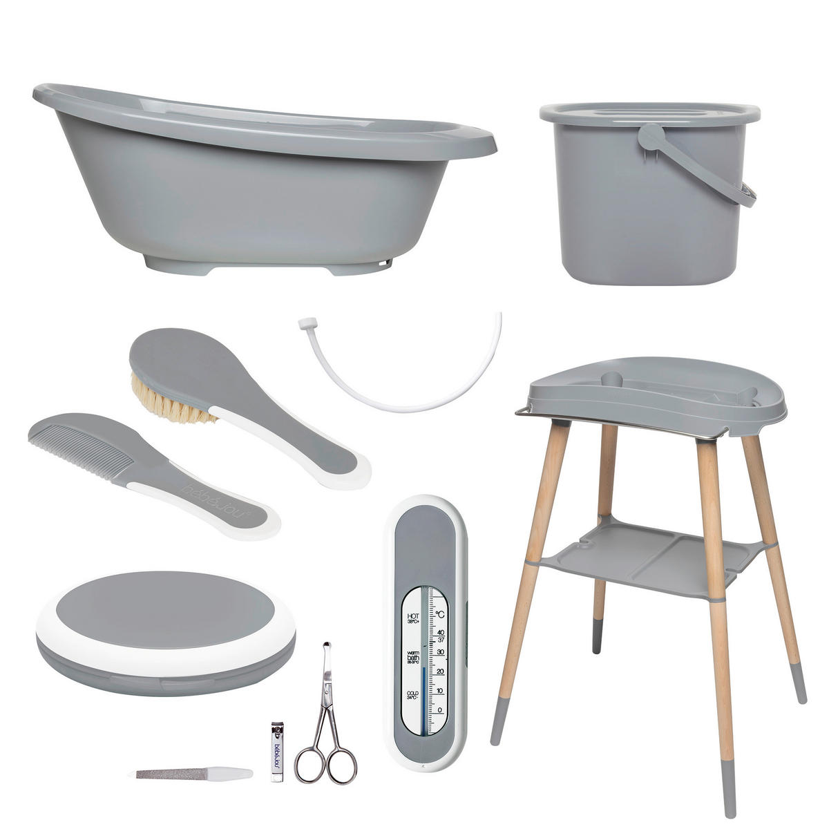 BABYBADESET SENSE EDITION 7-teilig  - Grau, Basics, Kunststoff (79.5/40/46cm) - Bebe Jou