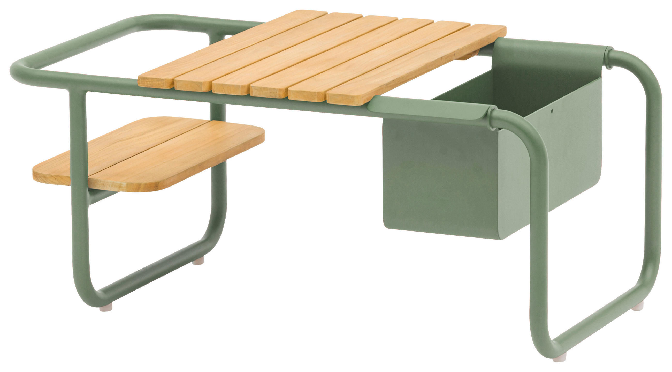 LOUNGETISCH 83,5/46/36 cm Holz, Metall  - Grün/Teakfarben, Design, Holz/Metall (83,5/46/36cm) - Zebra 