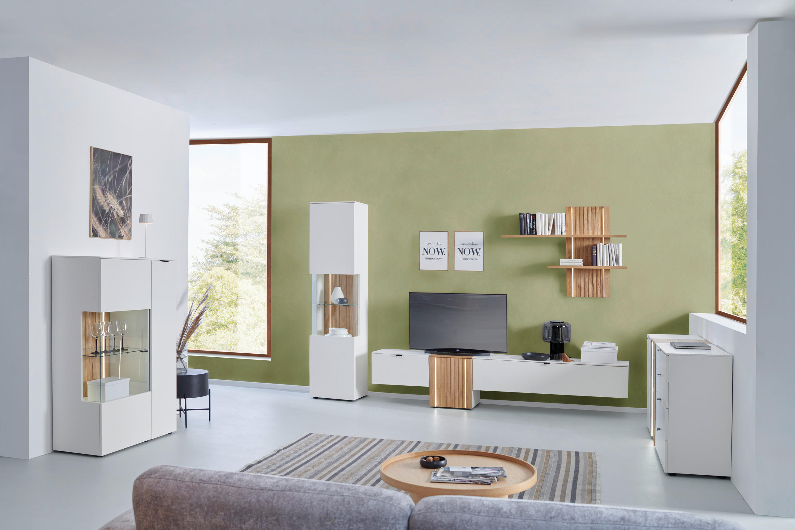 Thumbnail - Novel Wandboard, Eiche, Holz, Wildeiche, massiv, 142x99x23 cm, Wohnzimmer, Regale, Wandboards