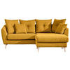 ECKSOFA Gelb Flachgewebe  - Gelb/Buchefarben, KONVENTIONELL, Holz/Textil (210/156cm) - Carryhome