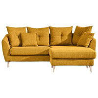 ECKSOFA Gelb Flachgewebe  - Gelb/Buchefarben, KONVENTIONELL, Holz/Textil (210/156cm) - Carryhome