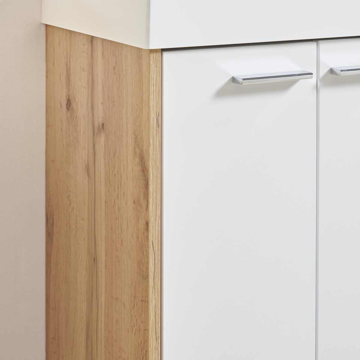 WASCHTISCHKOMBI 50 cm  - Chromfarben/Eichefarben, KONVENTIONELL, Holzwerkstoff/Stein (50cm) - Stylife